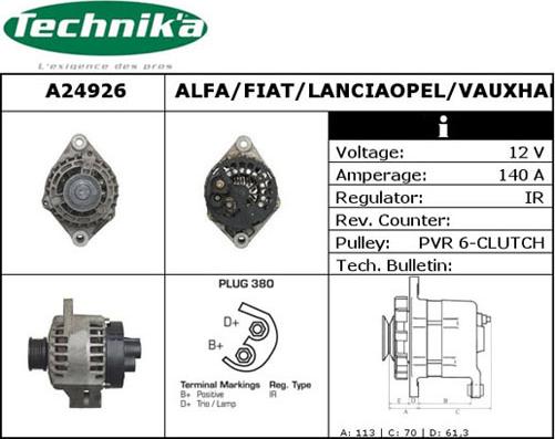 Technika A24926 - Ģenerators autospares.lv