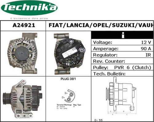 Technika A24921 - Ģenerators www.autospares.lv