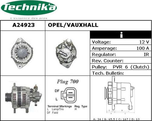 Technika A24923 - Ģenerators www.autospares.lv