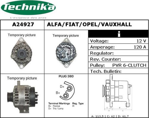 Technika A24927 - Ģenerators autospares.lv