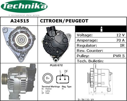 Technika A24515 - Ģenerators autospares.lv