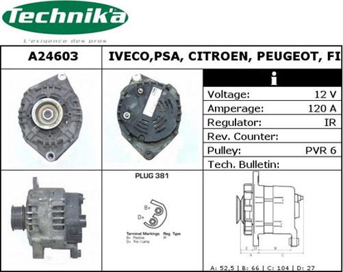 Technika A24603 - Ģenerators autospares.lv