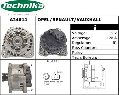 Technika A24614 - Генератор www.autospares.lv