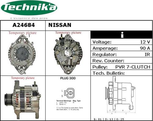 Technika A24684 - Ģenerators www.autospares.lv