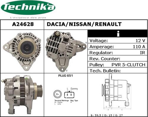 Technika A24628 - Ģenerators autospares.lv