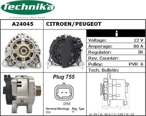 Technika A24045 - Ģenerators www.autospares.lv