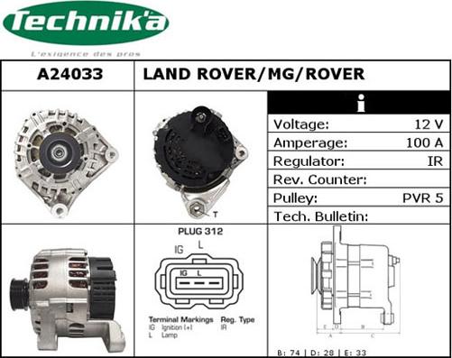 Technika A24033 - Ģenerators autospares.lv