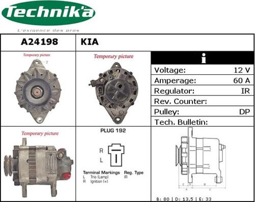 Technika A24198 - Ģenerators autospares.lv