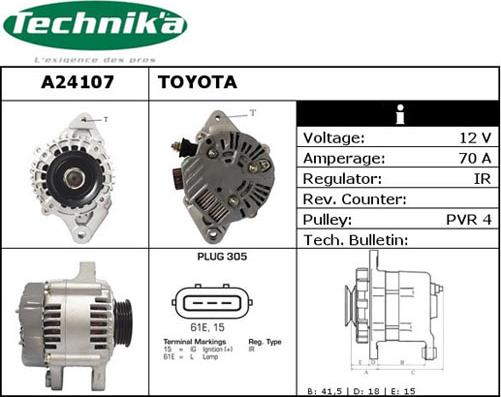 Technika A24107 - Ģenerators autospares.lv