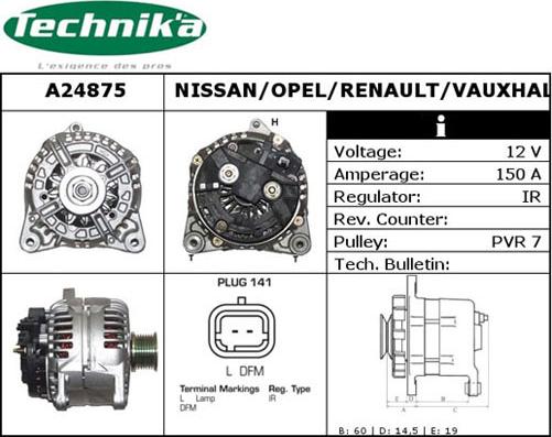 Technika A24875 - Ģenerators autospares.lv