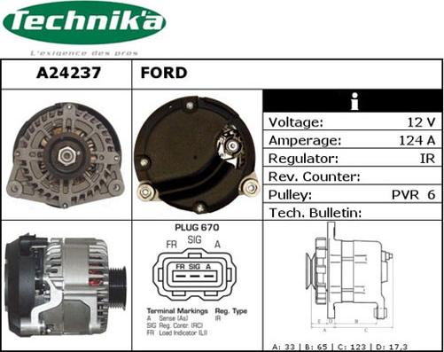 Technika A24237 - Alternator www.autospares.lv