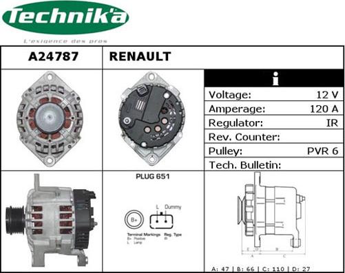 Technika A24787 - Ģenerators autospares.lv