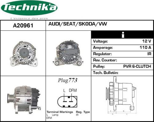 Technika A20961 - Ģenerators autospares.lv