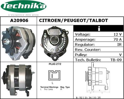 Technika A20906 - Ģenerators autospares.lv