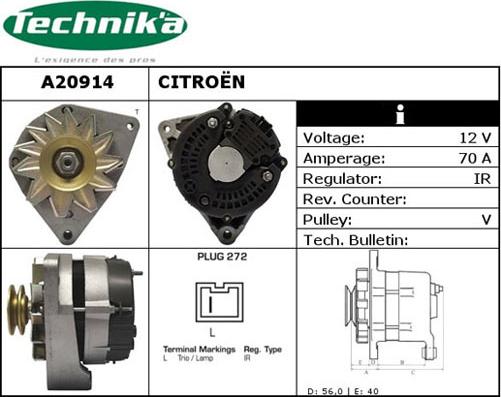 Technika A20914 - Ģenerators www.autospares.lv