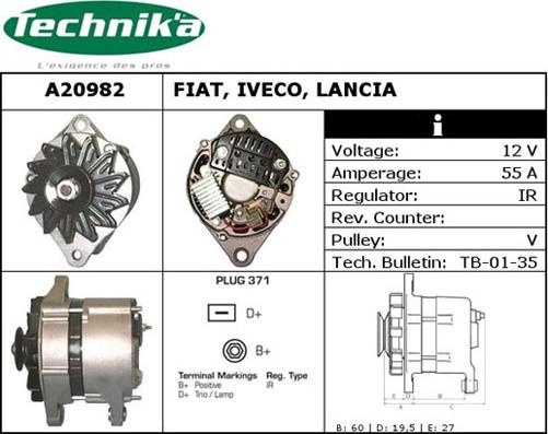 Technika A20982 - Генератор www.autospares.lv