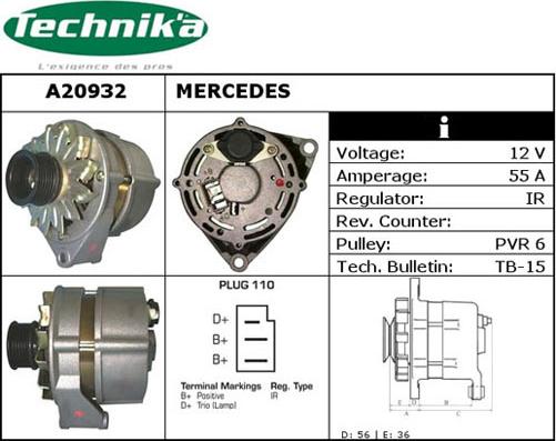 Technika A20932 - Ģenerators www.autospares.lv