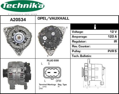 Technika A20534 - Ģenerators www.autospares.lv