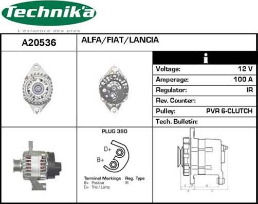 Technika A20536 - Генератор www.autospares.lv