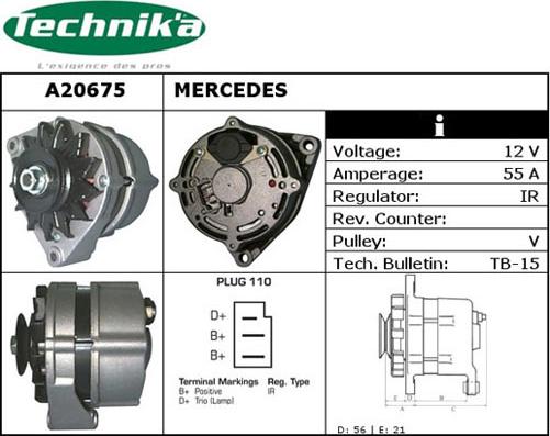 Technika A20675 - Ģenerators www.autospares.lv