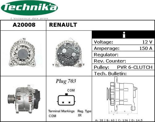 Technika A20008 - Ģenerators autospares.lv