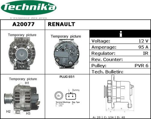 Technika A20077 - Генератор www.autospares.lv