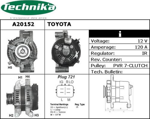 Technika A20152 - Ģenerators www.autospares.lv