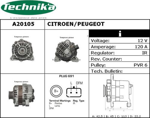 Technika A20105 - Ģenerators autospares.lv