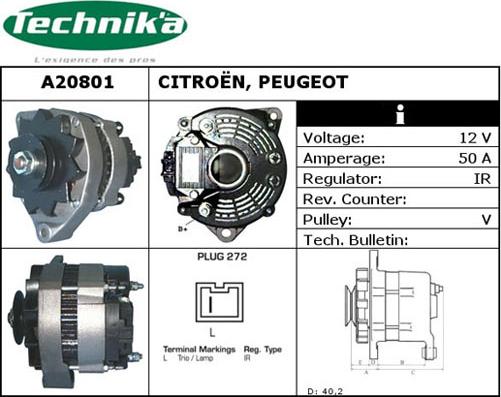 Technika A20801 - Ģenerators autospares.lv