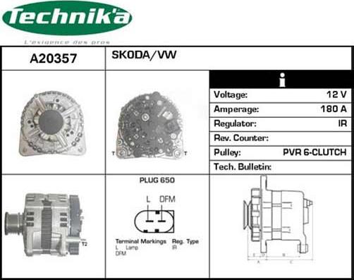 Technika A20357 - Ģenerators www.autospares.lv