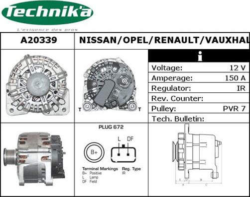 Technika A20339 - Генератор www.autospares.lv