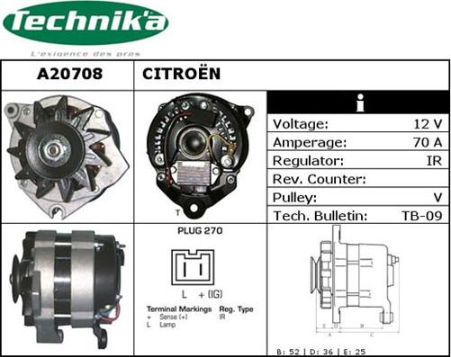 Technika A20708 - Генератор www.autospares.lv