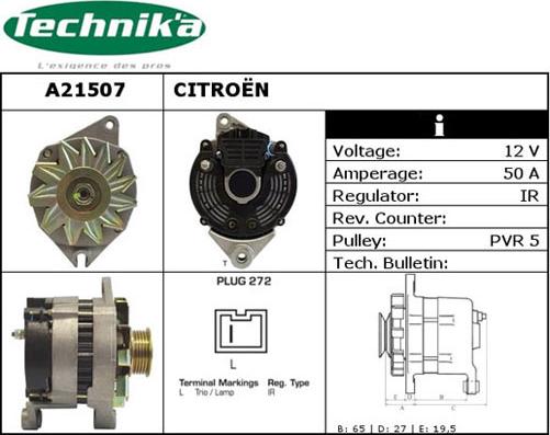 Technika A21507 - Генератор www.autospares.lv