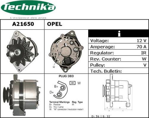 Technika A21650 - Генератор www.autospares.lv