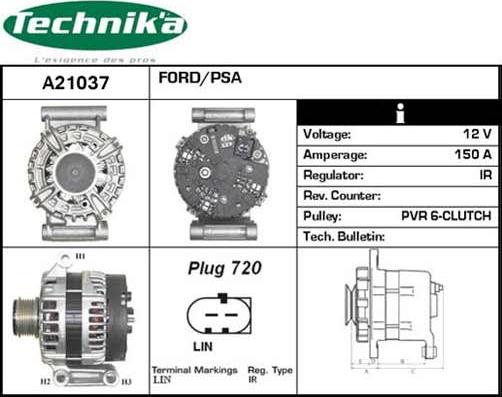 Technika A21037 - Ģenerators www.autospares.lv