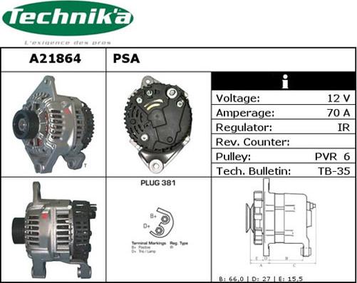 Technika A21864 - Ģenerators autospares.lv