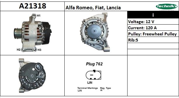 Technika A21318 - Генератор www.autospares.lv