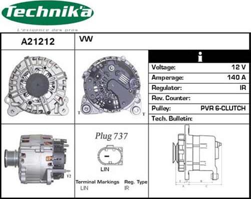 Technika A21212A - Ģenerators autospares.lv