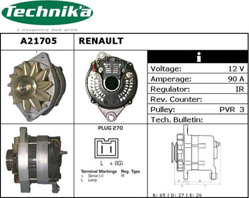 Technika A21705 - Ģenerators autospares.lv