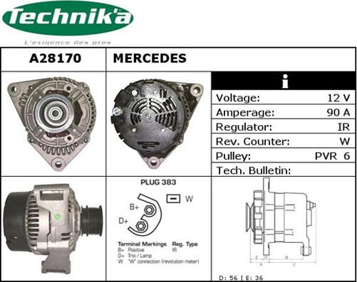 Technika A28170 - Генератор www.autospares.lv