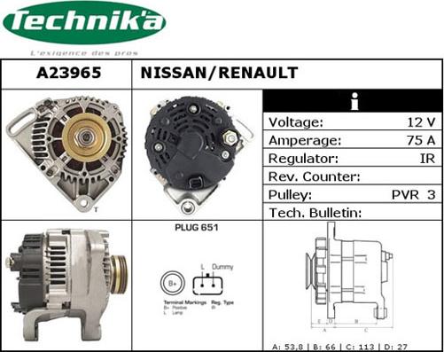 Technika A23965 - Генератор www.autospares.lv