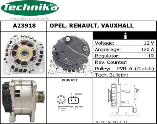 Technika A23918 - Alternator www.autospares.lv