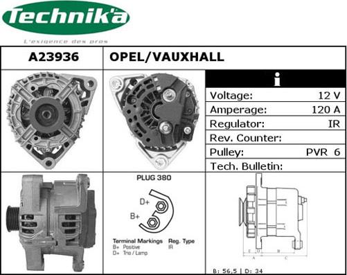 Technika A23936 - Генератор www.autospares.lv