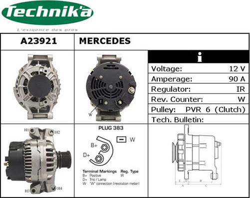 Technika A23921 - Ģenerators www.autospares.lv