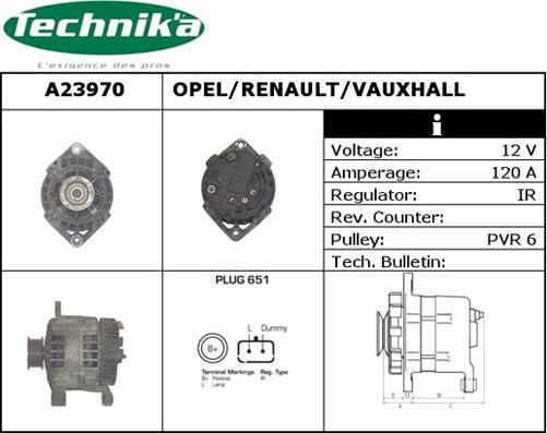 Technika A23970 - Ģenerators www.autospares.lv