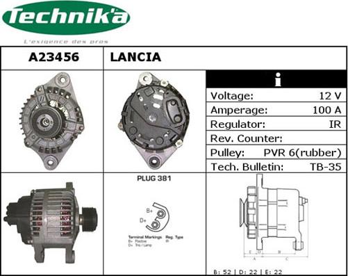 Technika A23456 - Генератор www.autospares.lv