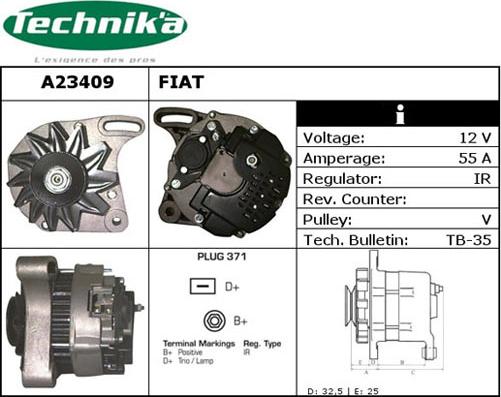 Technika A23409 - Генератор www.autospares.lv