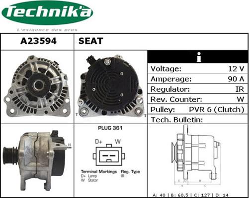 Technika A23594 - Ģenerators autospares.lv