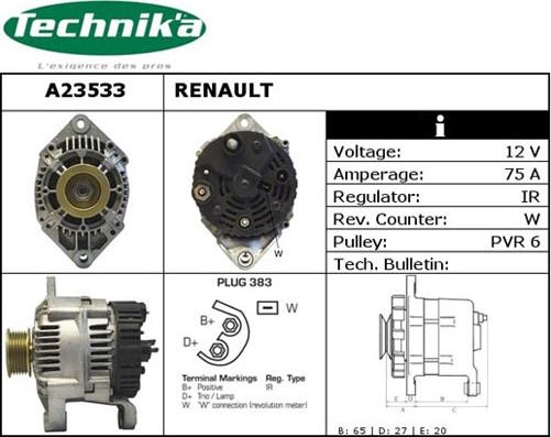 Technika A23533 - Ģenerators autospares.lv