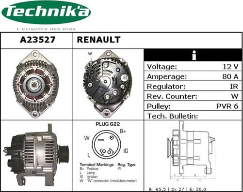 Technika A23527 - Ģenerators www.autospares.lv